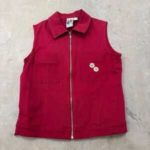 Vintage Tracten Mad'l "Young Woman" Sleeveless German Shirt Red Size‎ S-M